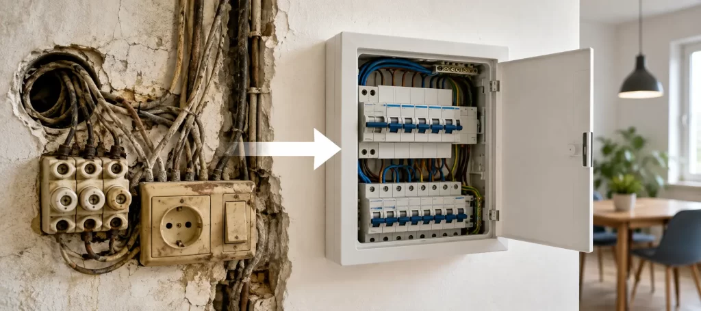 Instalación eléctrica antigua: cuándo basta con una reforma parcial y cuándo conviene renovar todo el cableado