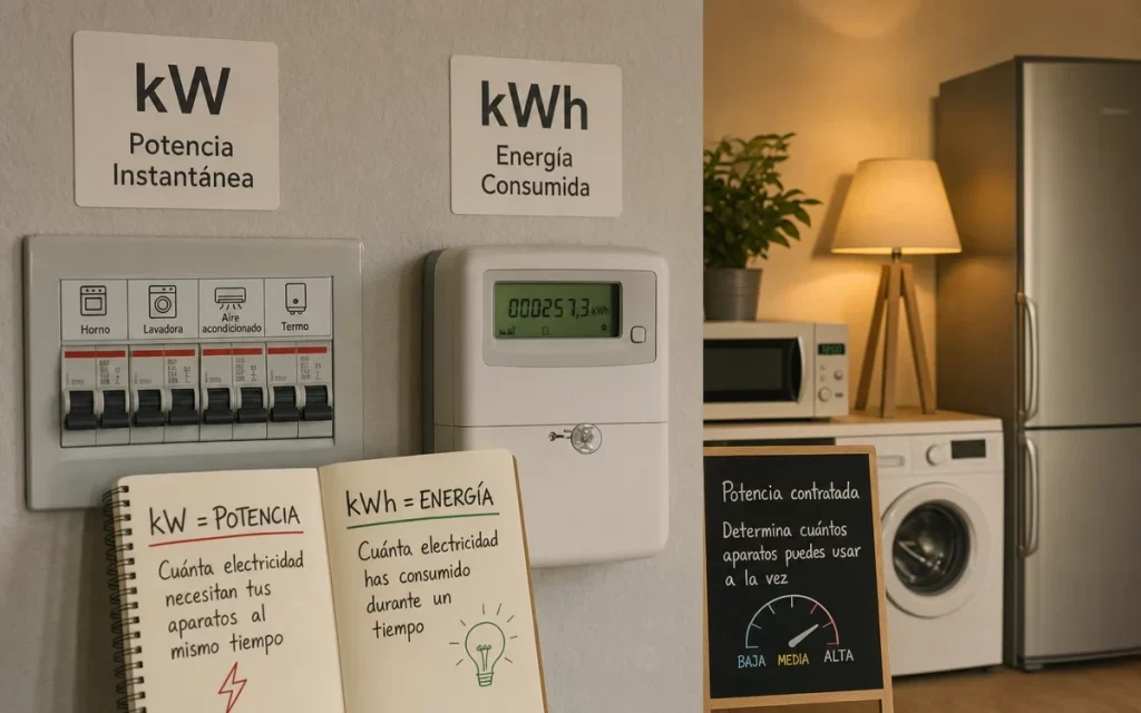 kW y kWh: diferencia entre potencia y energía