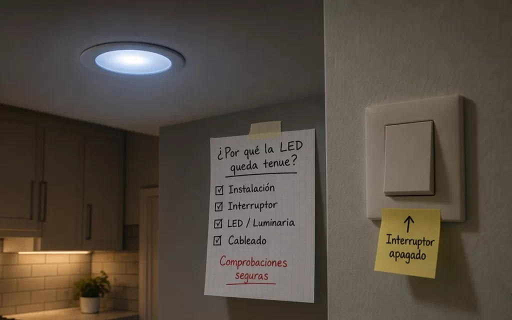 Luz tenue aunque el interruptor está apagado: por qué ocurre