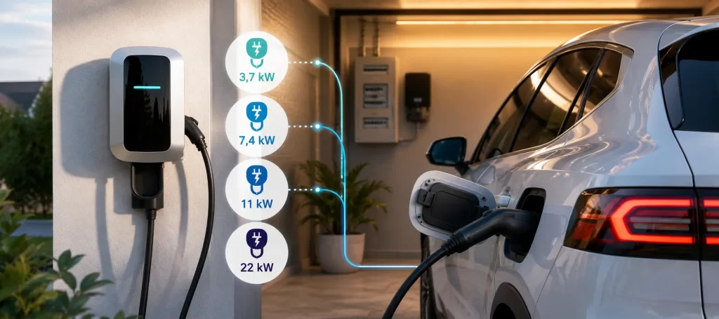 Qué potencia de cargador necesita un coche eléctrico: cómo elegir entre 3,7, 7,4, 11 y 22 kW según vehículo y uso